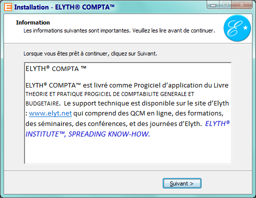 ELYTH® COMPTA™ - Progiciel d'accompagnement du Livre