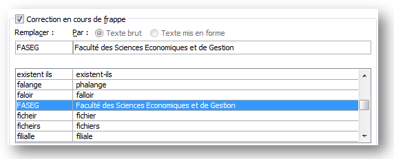 FASEG : Faculté des Sciences Economiques et de Gestion.